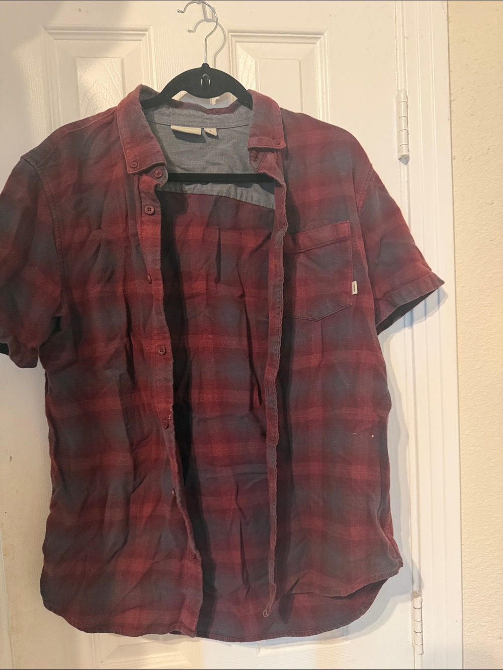 Vans Red Plaid Button Up